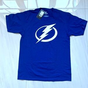 New Men’s Tampa Bay Lightning Blue & White Cotton T Shirt size M